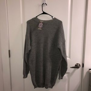 Oversized Gray Sweater Dress
